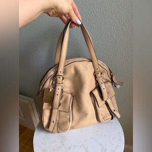 Escada Pebbled Leather Shoulder Bag – Nude Beige vintage